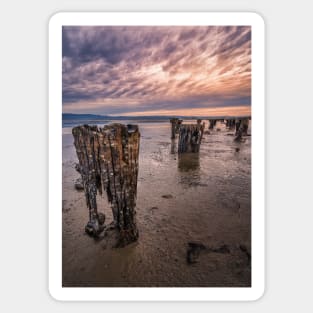 Abandoned Wharf Posts Sticker